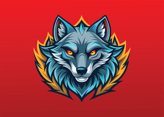 Fototapeta premium wolf head vector illustration.