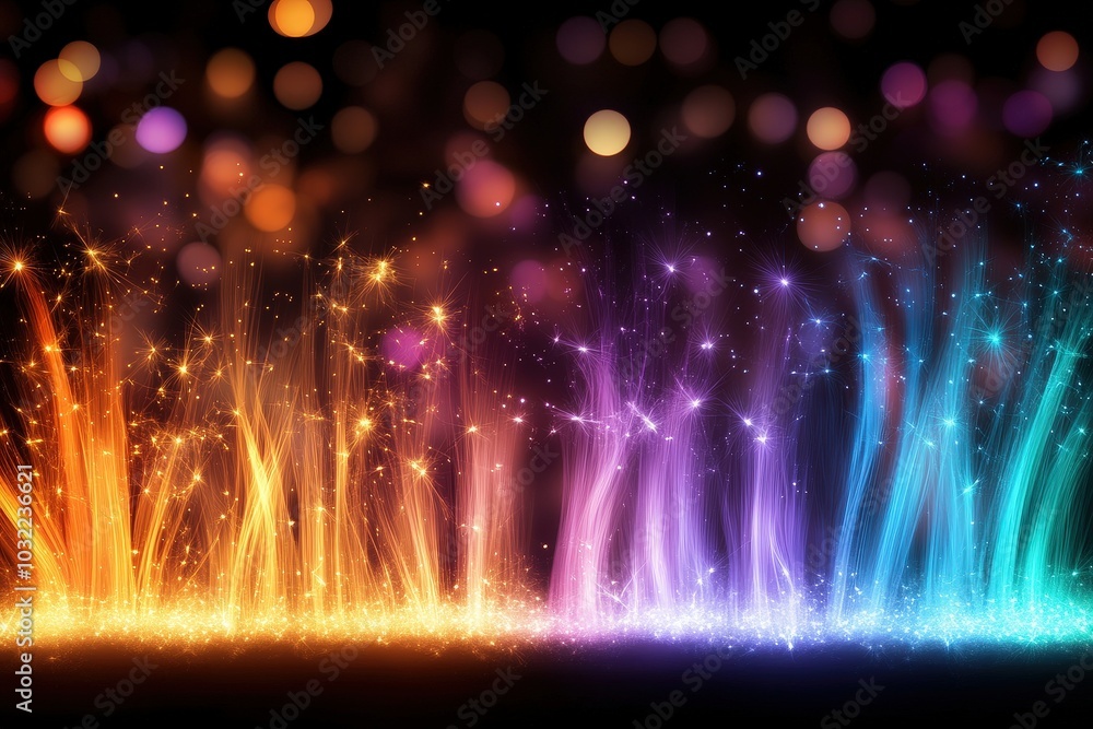Aufkleber vibrant abstract light patterns with bokeh effects