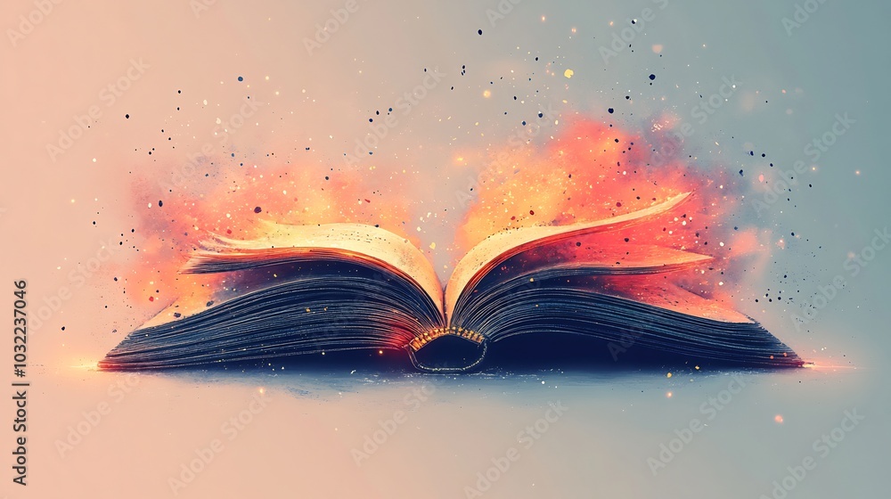 Aufkleber elegant world book day concept showcasing a stylized open book with delicate line art and subtle gra