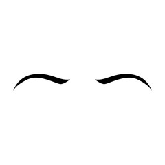 Brows icon vector. Eyebrow illustration sign. Forehead symbol or logo.