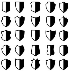 Shield icon vector set. protection illustration sign collection. armor symbol.