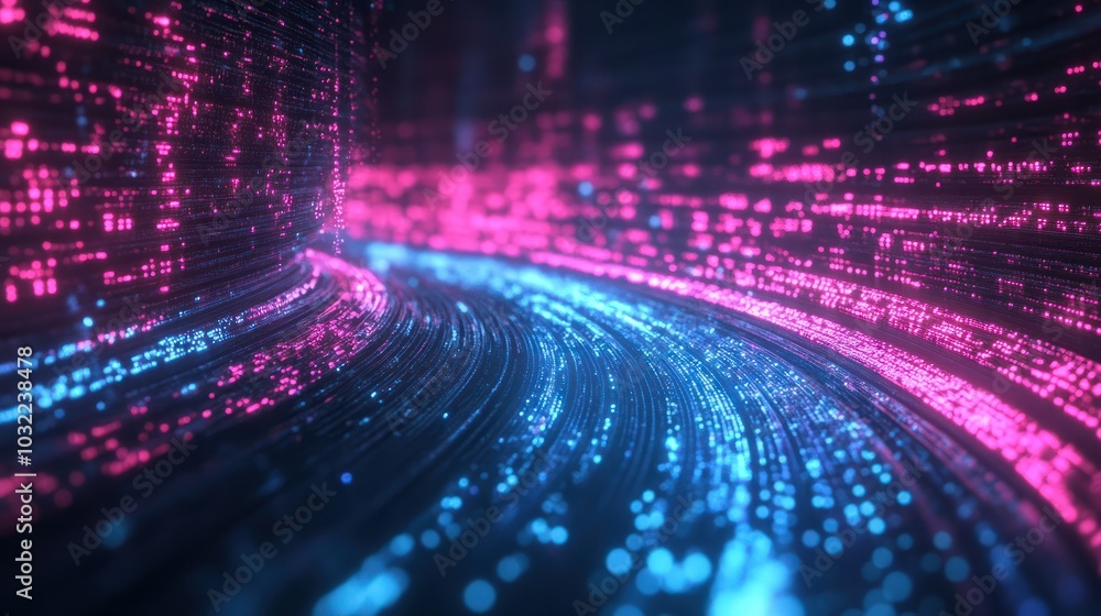 Aufkleber abstract network information web science technology data center fiber optic cable 5g connection futu
