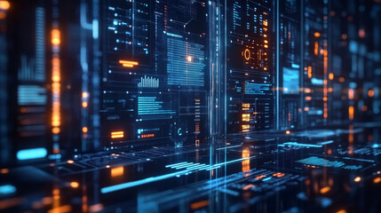 Fototapeta premium Digital display screen business technology background