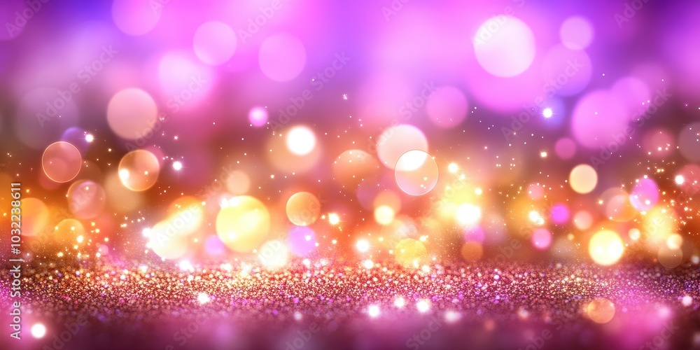 Poster sparkling bokeh background with colorful lights