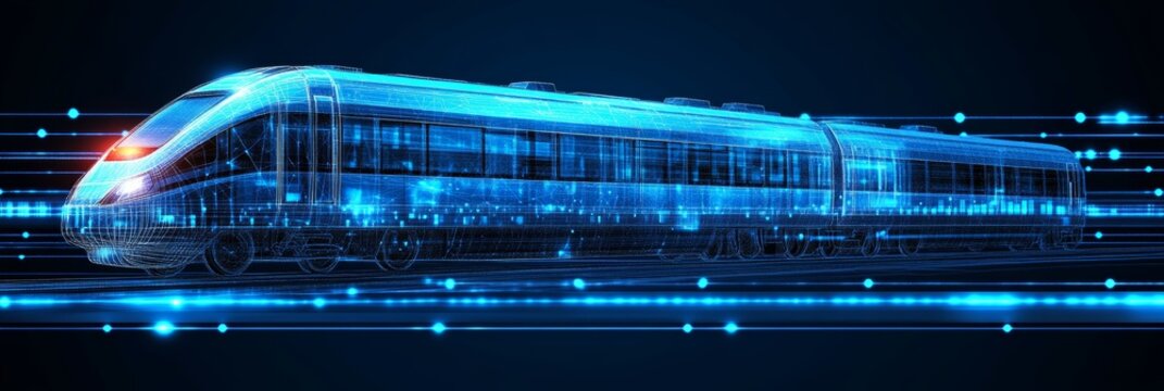 Futuristic High-Speed Train with Digital Technology Connection, Innovation in Rail Transportation. - Powered by Adobe