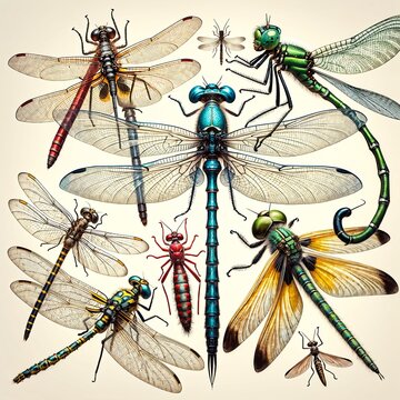 Portrait of Dragonfly, darning needle, devil's darning needle, sewing needle, snake fder, snake doctor, mosquito hawk, skeeter hawk",