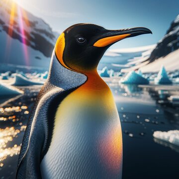 Portrait of King penguin, aptenodytes patagonica