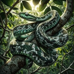 Fototapeta premium Portrait of Vine snake