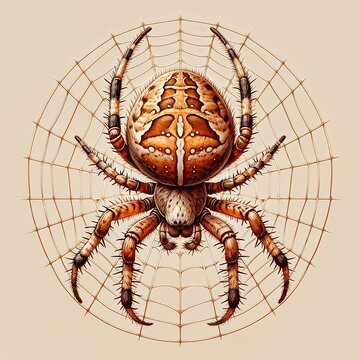 Portrait of Barn spider, araneus cavaticus