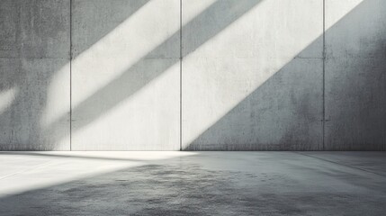 Abstract Concrete Wall with Dynamic Shadows and Light