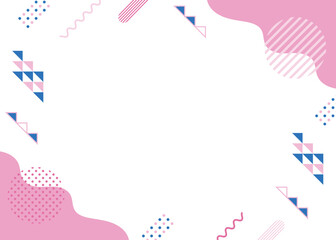 幾何学図形のかわいいフレーム　ピンク
