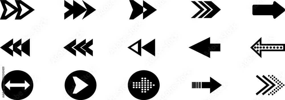 Aufkleber arrow icon drawing element set. different arrows set or web design on white background.