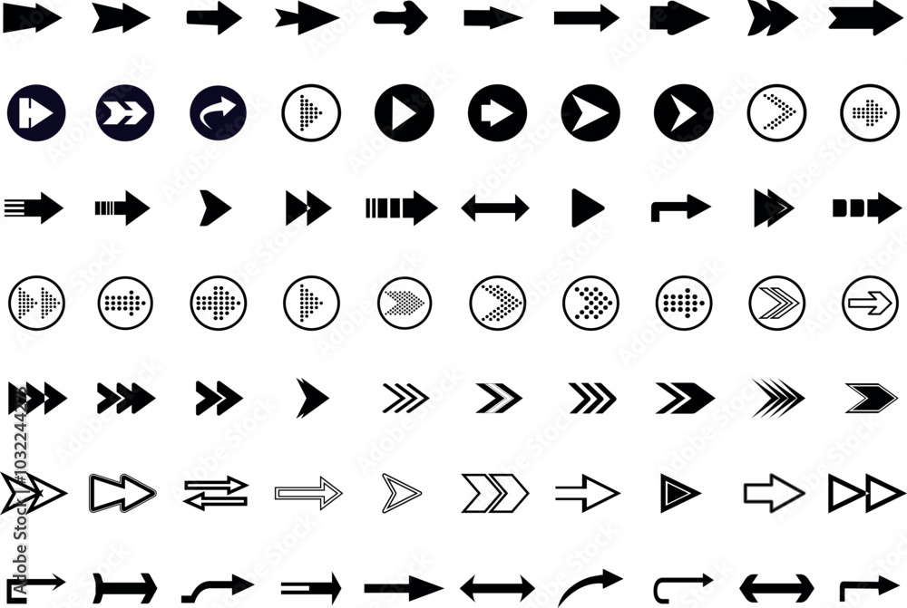 Aufkleber arrow set. arrow icon collection. set different arrows or web design. arrow vector icon. arrows vect
