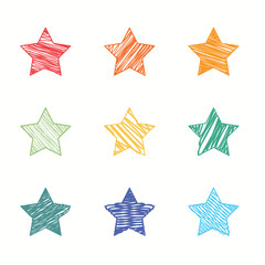 Obraz premium Bright Starfall: Multi-colored handmade stars on a light background. The variety of shapes and shades of stars creates an atmosphere of creativity and lightness. Ideal for fun and creative projects. 