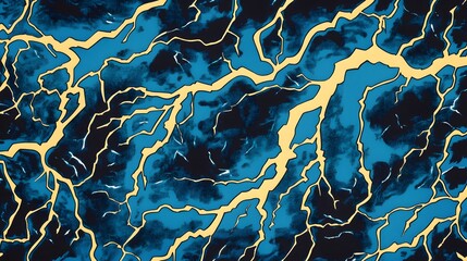 stream of blue lightning strikes, half vintage comic book pattern