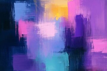 Vibrant Abstract Painting with Bold Colors and Textured Brushstrokes for Contemporary Art and Design