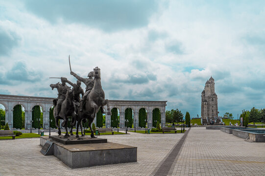 Nazran, Ingushetia, RUSSIA - MAY 12, 2024: Memorial of Memory and Glory. The memorial was opened on June 9, 2012, on the 20th anniversary of the Republic of Ingushetia