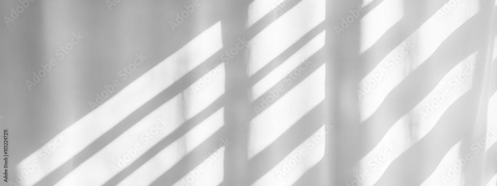 Wall mural minimalistic abstract pattern of light and shadow on white surface