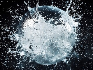 Bursting Water Balloon in Explosive Mid Air Freeze Frame