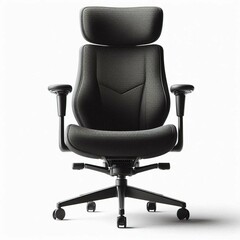 Sedia da ufficio ergonomica in tessuto nero con schienale alto