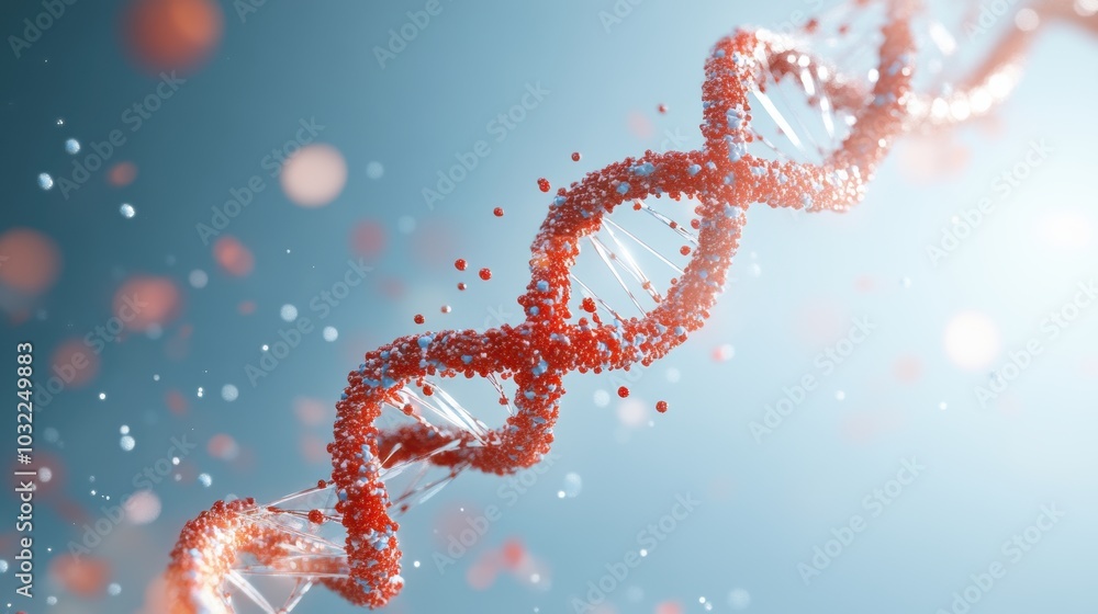 Poster close up illustration of a dna strand intertwined with a human brain, representing the link between 