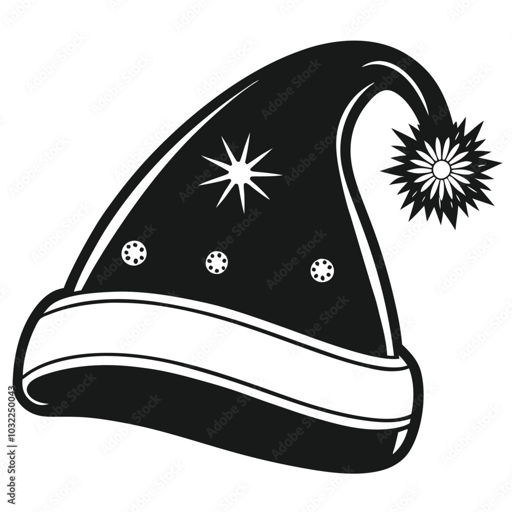 Poster Christmas Hat Vector Art.