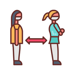 Social Distance Filled Icons , Vector illustration