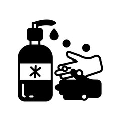 Hand Sanitizer Glyph Icon, Vector illustration