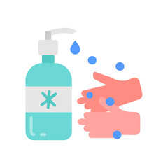 Hand Sanitizer Flat Icons, Vector illustration