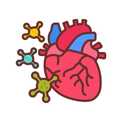 Heart Infection Filled Icons , Vector illustration