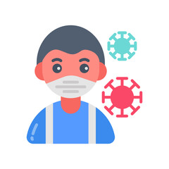 Infection Control Flat Icons, Vector illustration