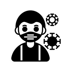 Infection Control Glyph Icon, Vector illustration