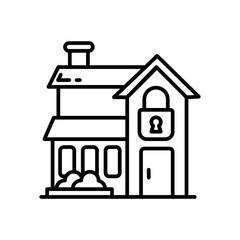 Lock down Outline Icon, Vector illustration