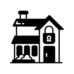 Lock down Glyph Icon, Vector illustration