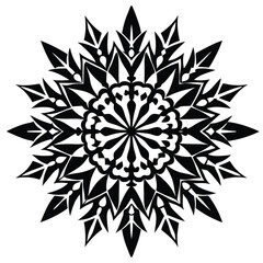 Christmas Mandala Silhouette Art.