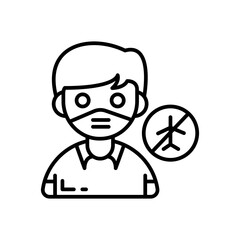 Travel Restrictions Outline Icon, Vector illustration