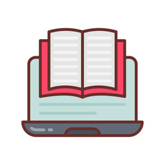Online Learning Filled Icons , Vector illustration