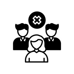 No Gathering Glyph Icon, Vector illustration