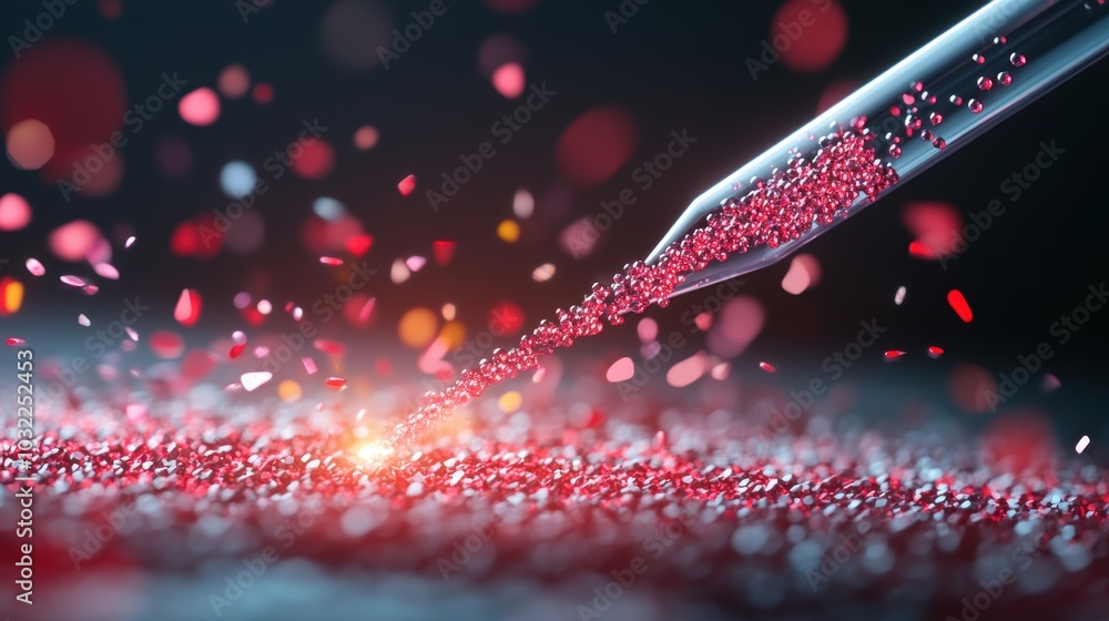 Poster a close up of a dna sample being analyzed in a laboratory, showcasing the use of advanced technology