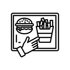 Online Order Outline Icon, Vector illustration