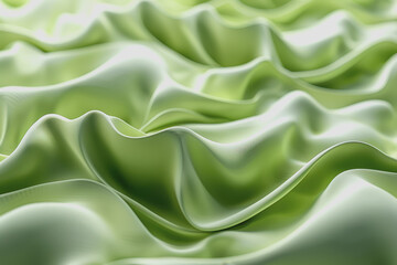 Obraz premium Abstract green background with wavy shapes and fluid lines. With organic shapes in light green.