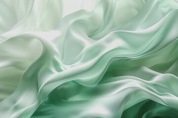 Obraz premium Abstract green background with wavy shapes and fluid lines. With organic shapes in light green.