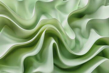 Fototapeta premium Abstract green background with wavy shapes and fluid lines. With organic shapes in light green.