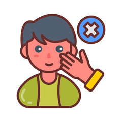 Don't Touch Your Eyes Filled Icons , Vector illustration