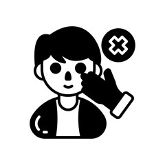 Don't Touch Your Eyes Glyph Icon, Vector illustration