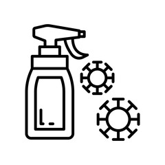 Disinfection Outline Icon, Vector illustration