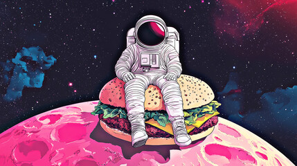 astronaut in space burger lover