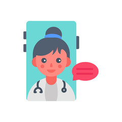 Telehealth Flat Icons, Vector illustration