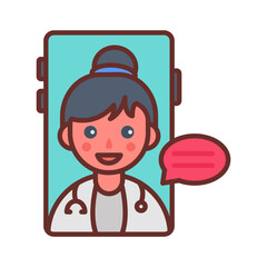 Telehealth Filled Icons , Vector illustration