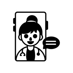 Telehealth Glyph Icon, Vector illustration